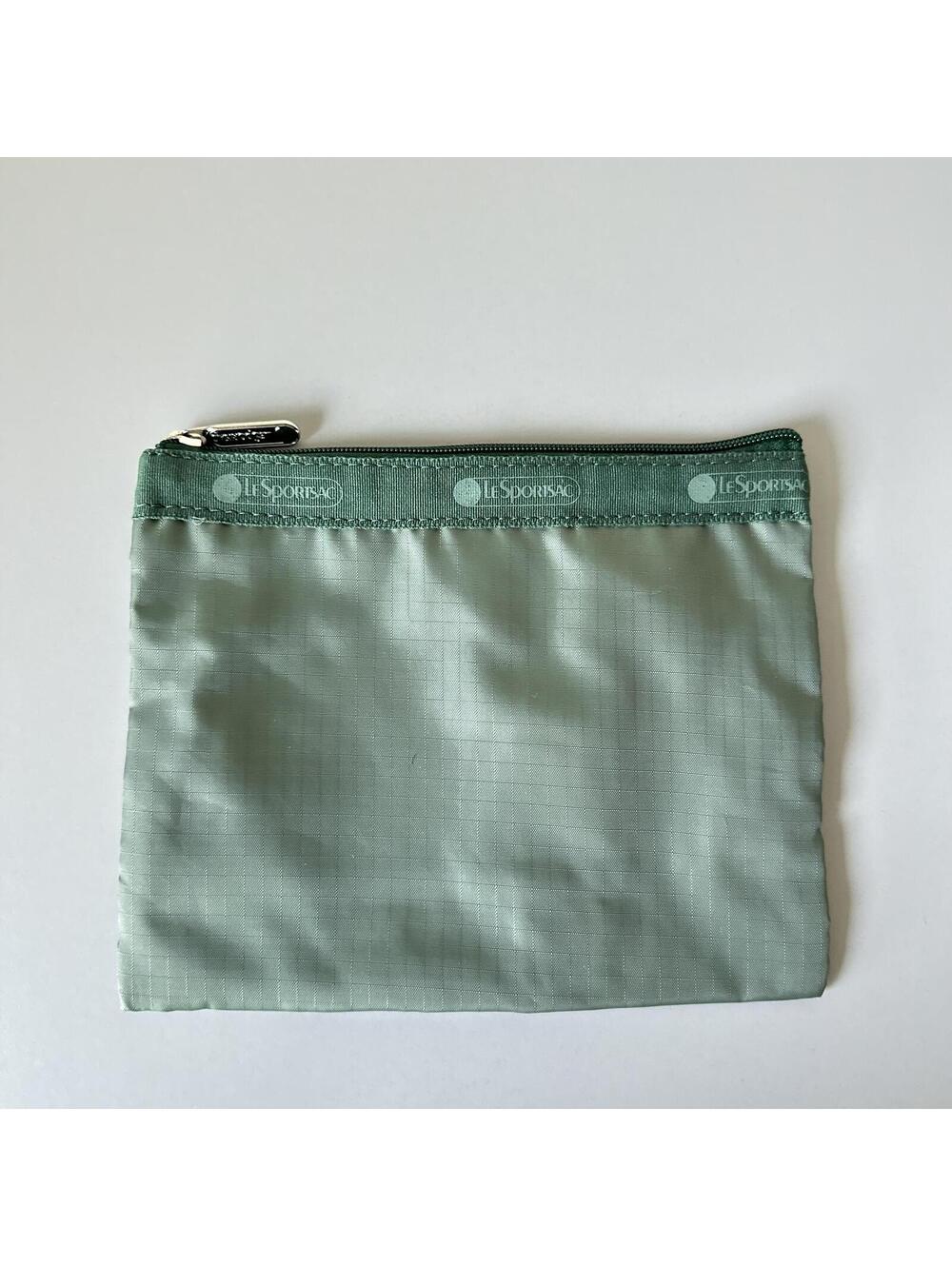 Lesportsac Heritage Collection Green 1zipper Pouch NWOT